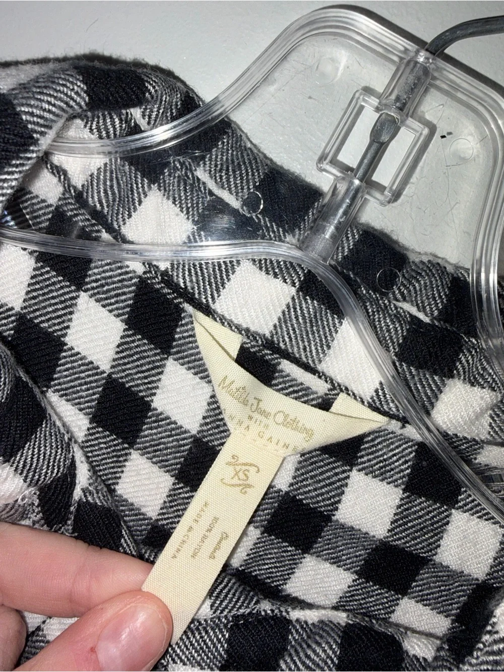 Matilda Jane Joanna Gaines Black White Buffalo Plaid Button Up XS Cottagecore